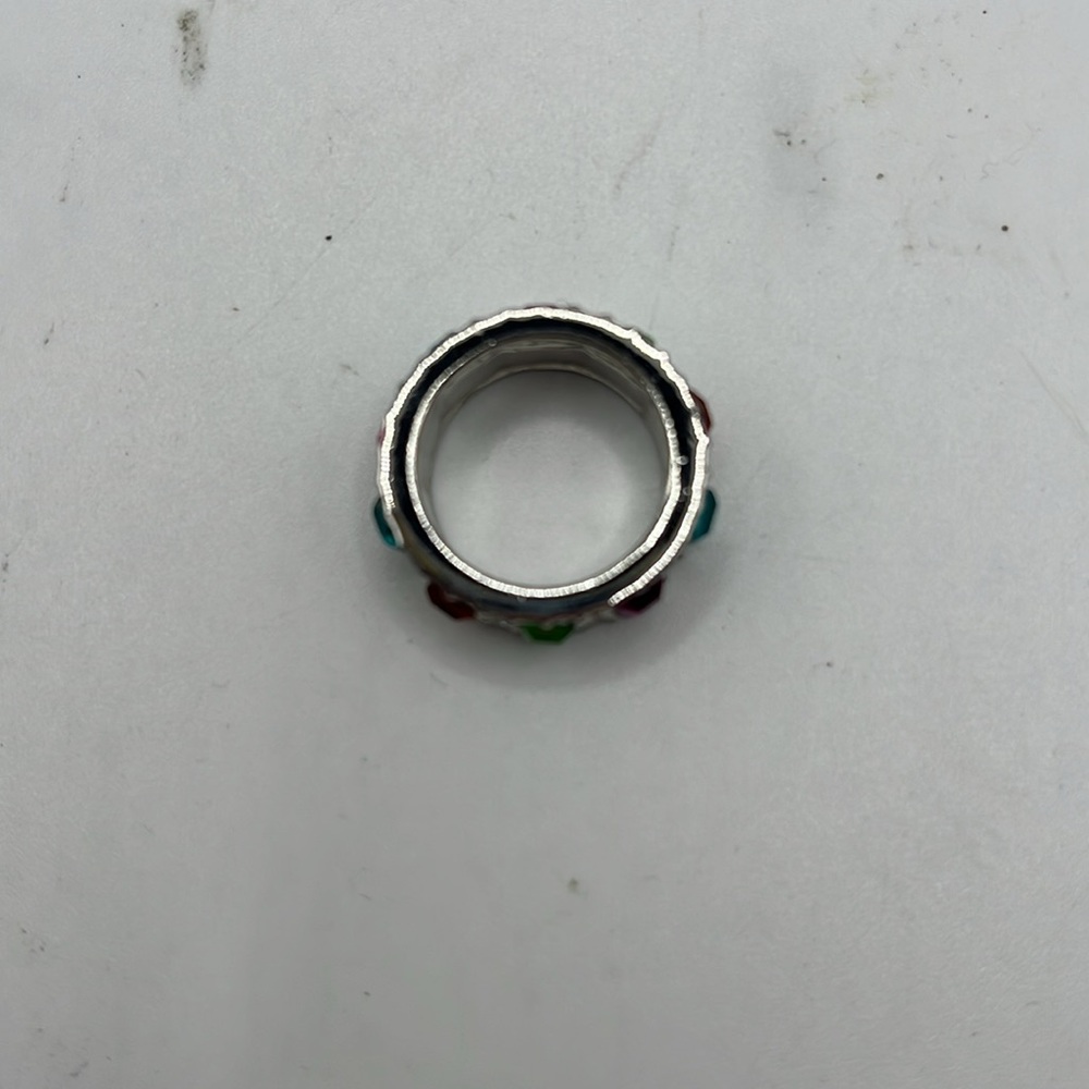 Elegant Multicolor Gemstone Rhinestone Silver Ton… - image 7